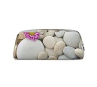 GBCDEDSL Stones with Pink Fully Printed PVC Cross Pattern Leather Zipper Three-Dimensional Pencil case Student Pencil case Pouch