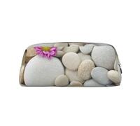 GBCDEDSL Stones with Pink Fully Printed PVC Cross Pattern Leather Zipper Three-Dimensional Pencil case Student Pencil case Pouch