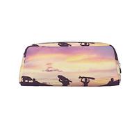 GBCDEDSL Surfer People Fully Printed PVC Cross Pattern Leather Zipper Three-Dimensional Pencil case Student Pencil case Pouch