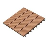 GBCDSWBR WPC Decking Tiles 22 pcs Brown 30 x 30 cm Flooring Interlocking | Wood-Plastic Composite, Indoor & Outdoor Use, Tool-Free Assembly