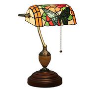 Gbdgjd Stained Glass Lamp Antique Bedside Table Lamp Handmade Piano Lights with Zinc Alloy Base for Cafe Bar Living Room,C (D), b, a