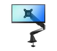 GBEVAUEIO Adjustable Single Monitor Mount, Gas Spring Arm Desk with Clamp, Fully Adjustable Fits 15-27 inch Screens, Holds up to 17.6 lbs Ergonomic(Black)