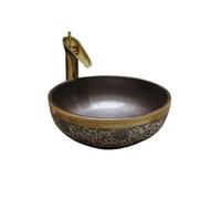 GBEVAUEIO Modern Antique Art Sink Round Countertop Basin Household Ceramic Balcony Hand Wash Basin Household Bathroom Sinks Vanity