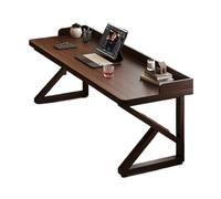 GBEVAUEIO Office Modern Walnut Color Home Office Writing Desk with K-Shaped Legs, Spacious Minimalist Solid Wood Table Laptop Modern(S)