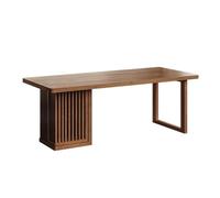 GBEVAUEIO Office Solid Wood Home Office Desk PC Table, Chinese Writing Workstation with Storage Cabinet Modern(L)