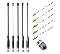 Gbformat 868MHz Lora Antenna 10dBi for Meshtastic Lora Long Range Soft Whip-Antenna, SMA Male 195mm + Cable (U.FL IPX) to SMA Female for ESP32, LoRa32 V3, LoRa32u4 II (5 Pieces)