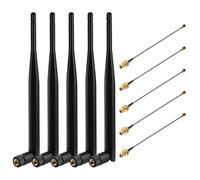 Gbformat 868MHz Lora Antenna 5dBi SMA Male 195mm + IPEX to SMA Female Cable for Meshtastic Lora, ESP32, LoRa32V3, HTCC-AB02S, LoRa32u4 II, 50Ω, VSWR<1.5 (5pcs)