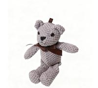 GBFUPMA Creative Polo Grid Bear Plush Doll - Unique Grid Design Teddy Bear Doll, Soft and Cute Cloth Doll, Creative Birthday for Children and Girls (dark gray)
