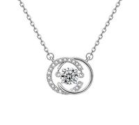 GBFUPMA Double C Motion Necklace | Sterling Silver Interlocking Curve Pendant | Minimalist Light Luxury Collarbone Chain | Modern Feminine Jewelry for Women