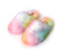 GBGRHM Women Fuzzy Slippers with Backrest Warm Fluffy Platform Winter Home Shoes Y2k Cute Cozy, multi-coloured, 9 UK