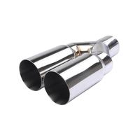 GBGWRMRYX Exhaust Tailpipe Tip Universal 63mm Inlet 76mm Outlet Stainless Steel Car Exhaust Replacement Double Cylinder Exhaust Tailpipe Muffler Dual Exhaust Tip