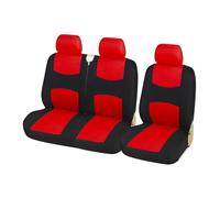 GBGWRMRYX Seat Cover Sets For Transit Universal Car Seat Covers Fits Most Vans-Single&Double 2+1 Heavy Duty Fabric Van Seat Covers Full Set(RED)