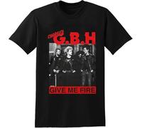 GBH Give Me Fire T Shirt Mens Music Band Tee Unisex Streetwear Printed Short Sleeve Tee Shirt Black