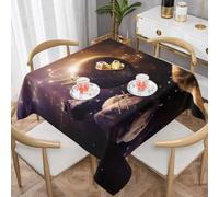 gbhJGK Cosmic Shining Planet Print Tablecloth â€“ Square Dining Table Cover, Tablecloth for Coffee Table, Kitchen Decor & Celebrations 60"x60"