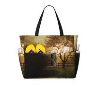 gbhJGK Countryside Farm Print Large Capacity Travel Tote Bag - Multiple Pockets for Beach, Camping, Gym, Vacation, and Daily Use