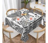 gbhJGK Feather Head Band Teepee Tent Print Tablecloth â€“ Square Dining Table Cover, Tablecloth for Coffee Table, Kitchen Decor & Celebrations 54"x54"