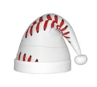 gbhJGK Festive Christmas Hat for Kids â€“ Soft Santa Hat with Baseball Lace Close Up Print, Unisex Holiday Headwear for Xmas, New Year