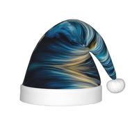 gbhJGK Festive Christmas Hat for Kids â€“ Soft Santa Hat with Dawn Ocean Waves Print, Unisex Holiday Headwear for Xmas, New Year
