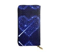 gbhJGK Shooting Star Heart Print Leather Wallet - Lightweight Bifold Clutch with Card Holder, Coin Pocket - Fashion Slimfold Design