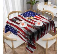 gbhJGK U.S. flag Print Tablecloth â€“ Square Dining Table Cover, Tablecloth for Coffee Table, Kitchen Decor & Celebrations 60"x60"