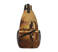 gbhJGK Unisex Durable Daypack â€“ Lightweight Cross Chest Bag with Chicago Full-Side Print, Ideal for Travel and Hiking