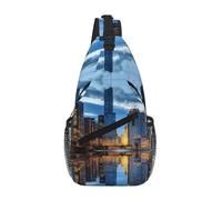 gbhJGK Unisex Durable Daypack â€“ Lightweight Cross Chest Bag with Chicago Illinois Usa Full-Side Print, Ideal for Travel and Hiking