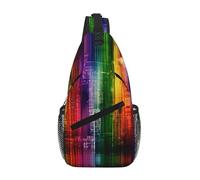 gbhJGK Unisex Durable Daypack â€“ Lightweight Cross Chest Bag with Rainbow City Full-Side Print, Ideal for Travel and Hiking