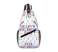 gbhJGK Unisex Durable Daypack â€“ Lightweight Cross Chest Bag with Stars and Happy Fathers Day Full-Side Print, Ideal for Travel and Hiking