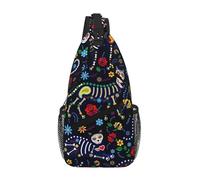 gbhJGK Unisex Durable Daypack â€“ Lightweight Cross Chest Bag with Sugar Horror Skull Full-Side Print, Ideal for Travel and Hiking