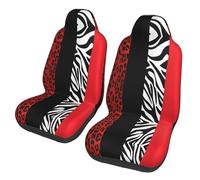 gbhJGK Universal Red Leopard and Zebra Animal Print Car Seat Covers â€“ Front Seat Protector â€“ Elasticity Cloth Set for Car, SUV, Sedan, Truck