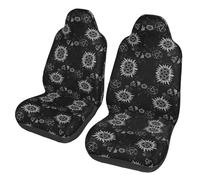 gbhJGK Universal Supernatural Symbols Black Print Car Seat Covers â€“ Front Seat Protector â€“ Elasticity Cloth Set for Car, SUV, Sedan, Truck