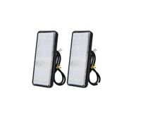 GBHLBYQTO Turn Signal Lights 12V LED Rectangle Motorcycle Reflector Tail Brake Turn Signal Light Lamp Car Reflectors Flicker Truck Side Warning Lights