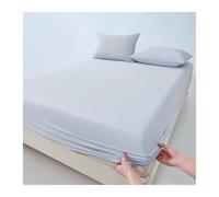 GBHMJU Fitted Sheet A-Class Cooling Silk Ice Skin Bottom Sheet 23/30cm Deep Pocket Soft Bed Sheet Twin Double Queen Super King(Blue C,120x200+23cm)