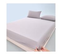 GBHMJU Fitted Sheet A-Class Cooling Silk Ice Skin Bottom Sheet 23/30cm Deep Pocket Soft Bed Sheet Twin Double Queen Super King(Light gray A,120x200+23cm)