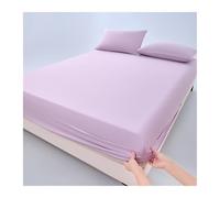 GBHMJU Fitted Sheet A-Class Cooling Silk Ice Skin Bottom Sheet 23/30cm Deep Pocket Soft Bed Sheet Twin Double Queen Super King(Purple,120x200+23cm)