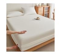 GBHMJU Fitted Sheet Twin Small Double Queen Super King 100% Cotton Luxuriously Soft Fitted Sheet Only Suitable for All Seasons(White,90x200cm+48x74cm x1)