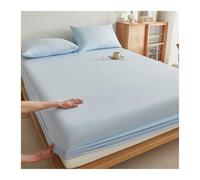 GBHMJU Fitted Sheet Twin Small Double Queen Super King 100% Cotton Luxuriously Soft Fitted Sheet Only Suitable for All Seasons(Blue,90x200cm+48x74cm x1)