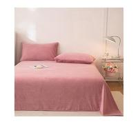 GBHMJU Fleece Velvet Flat Sheet Twin Full Queen Flannel Like Soft Fuzzy Warm Plush Bed Sheet Velvet Polar Microfleece Bedding for Fall Winter Spring(Pink,200x230cm)