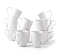 GBHOME 12oz Ceramic Coffee Mugs Set - Off-White, Large Handle, Dishwasher & Microwave Safe (12 Pack, 355ml) - Ideal for Dad, Mum, Her, Him