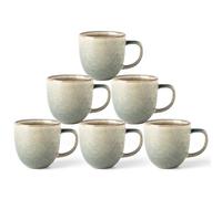 GBhome 350 ml Stoneware Coffee Mugs Set of 6, Coffee Cups with Large Handle for Latte, Cappuccino, Milk,Cocoa, Dishwasher Safe Mug Sets