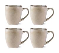 GBHOME Ceramic Coffee Mugs Set of 4, 12oz Stoneware Coffee Mugs Set for Dad Mom Women Men, Light Weight Ceramic Coffee Cups for Latte/Tea/Beer/Hot Cocoa, Dishwasher & Microwave Safe,Cappuccino