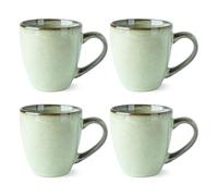 GBHOME Ceramic Coffee Mugs Set of 4, 12oz Stoneware Coffee Mugs Set for Dad Mom Women Men, Light Weight Ceramic Coffee Cups for Latte/Tea/Beer/Hot Cocoa, Dishwasher & Microwave Safe, Pastel Green