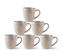 GBHOME Ceramic Coffee Mugs Set of 6, 12oz Stoneware Coffee Mugs Set For Dad Mom Women MEN, Light Weight Coffee Cups for Latte/Tea/Beer/Hot Cocoa, Dishwasher & Microwave Safe,Cappuccino
