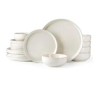 GBHOME Dinne Set for 6 People - 18 Piece Speckled Ceramic Plates and Bowls Sets Chip & Scratch-Resistant Modern Tableware | Dishwasher & Microwave Safe Dinerware