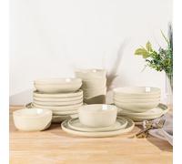 GBHOME Dinner Set for 6, 24 Piece Stoneware Set - Round Reactive Glaze Plates & Bowls, Highly Chip and Crack Resistant | Dishwasher and Microwave Safe Crockery Set