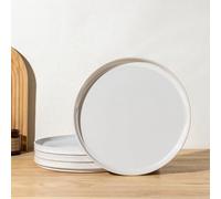 GBhome Stoneware Breakfast and Dessert Plates Set of 4-16 cm Scratch Resistant Ceramic Side Plate, Dishwasher and Microwave Safe, Salad/Small Plates-Beige