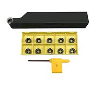 GBJ 3/4" SRAPR 2020K10 + RPMT10T3 Lathe Turning Holders 90° Lathe Turning & Profiling Tool Holder for Round Carbide Inserts RPMT10 RPMT08 (SRAPR2020K10 + R5 Inserts)