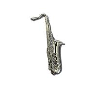 GBJUK 3D Saxophone Chrome Pin Lapel Badge with Butterfly Clasp Back