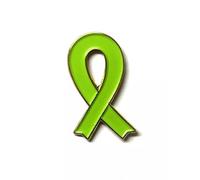 GBJUK Cancer Awareness Green Ribbon Enamel Pin Lapel Badge with Butterfly Clasp Back