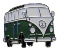 GBJUK Dark Green and White Campervan Enamel Pin Lapel Badge with Butterfly Clasp Back